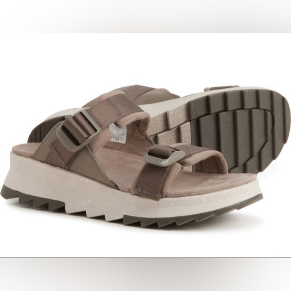 Merrell Alpine Cush Slip On Slide Comfort Sandals Multi Sizes Gray NEW